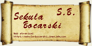 Sekula Bočarski vizit kartica